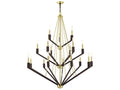 Livex Lighting Beckett 18-Light Tiered Chandelier in Satin Brass and Bronze