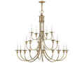 Livex Lighting Cranford 20-Light Antique Brass Candelabra Tiered Chandelier