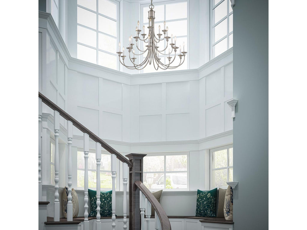Livex Lighting 20-Light Cranford Foyer Chandelier in Brushed Nickel