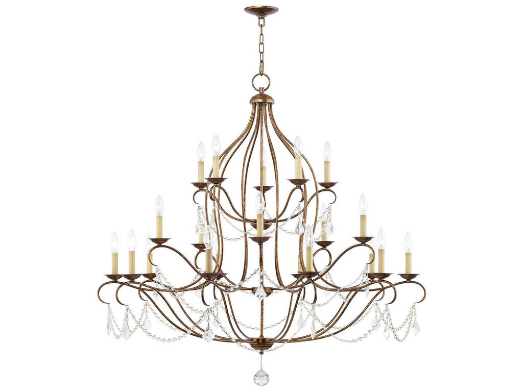 Livex Lighting 20-Light Chesterfield Chandelier in Hand Applied Venetian Golden Bronze