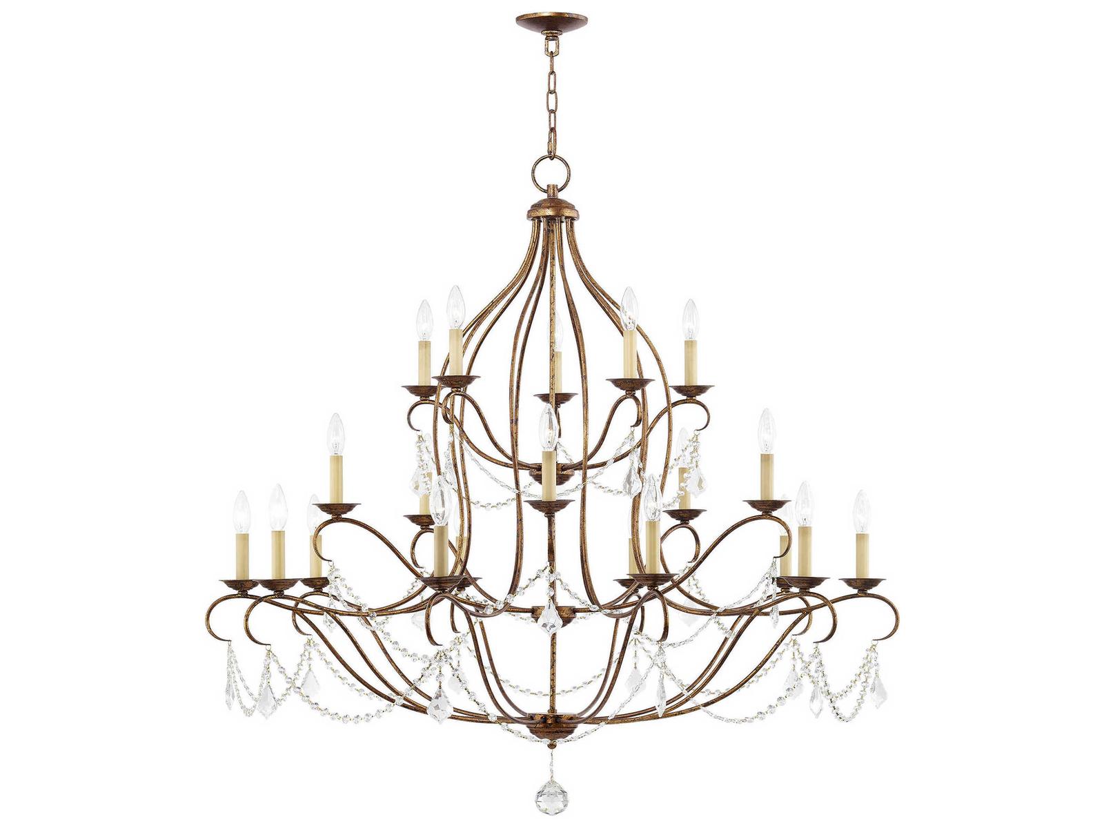 Livex Lighting 20-Light Chesterfield Chandelier in Hand Applied Venetian Golden Bronze