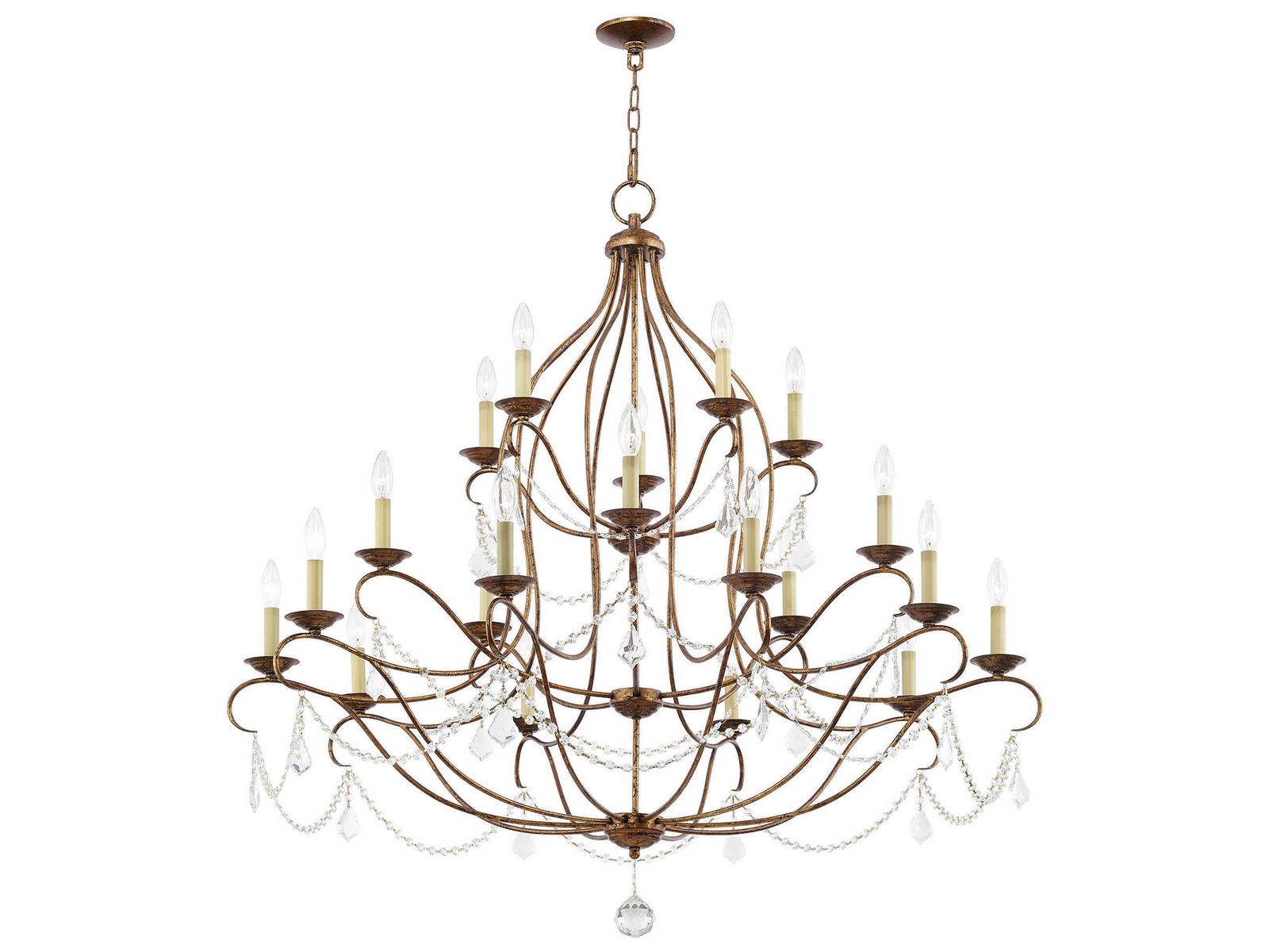 Livex Lighting 20-Light Chesterfield Chandelier in Hand Applied Venetian Golden Bronze