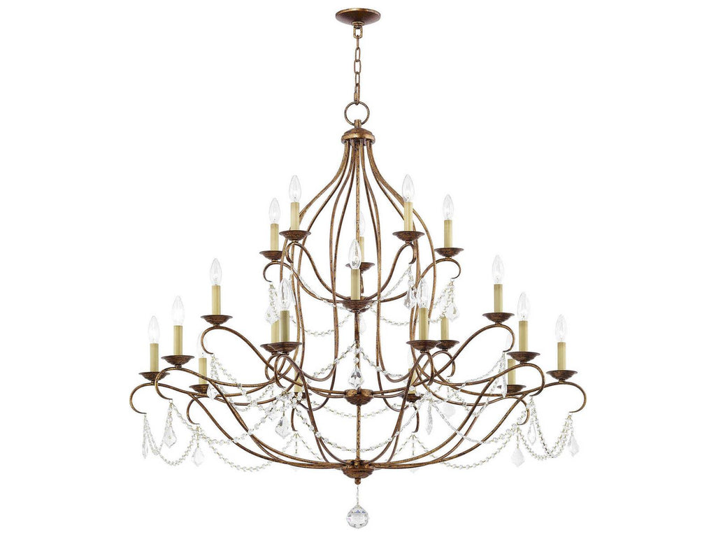 Livex Lighting 20-Light Chesterfield Chandelier in Hand Applied Venetian Golden Bronze