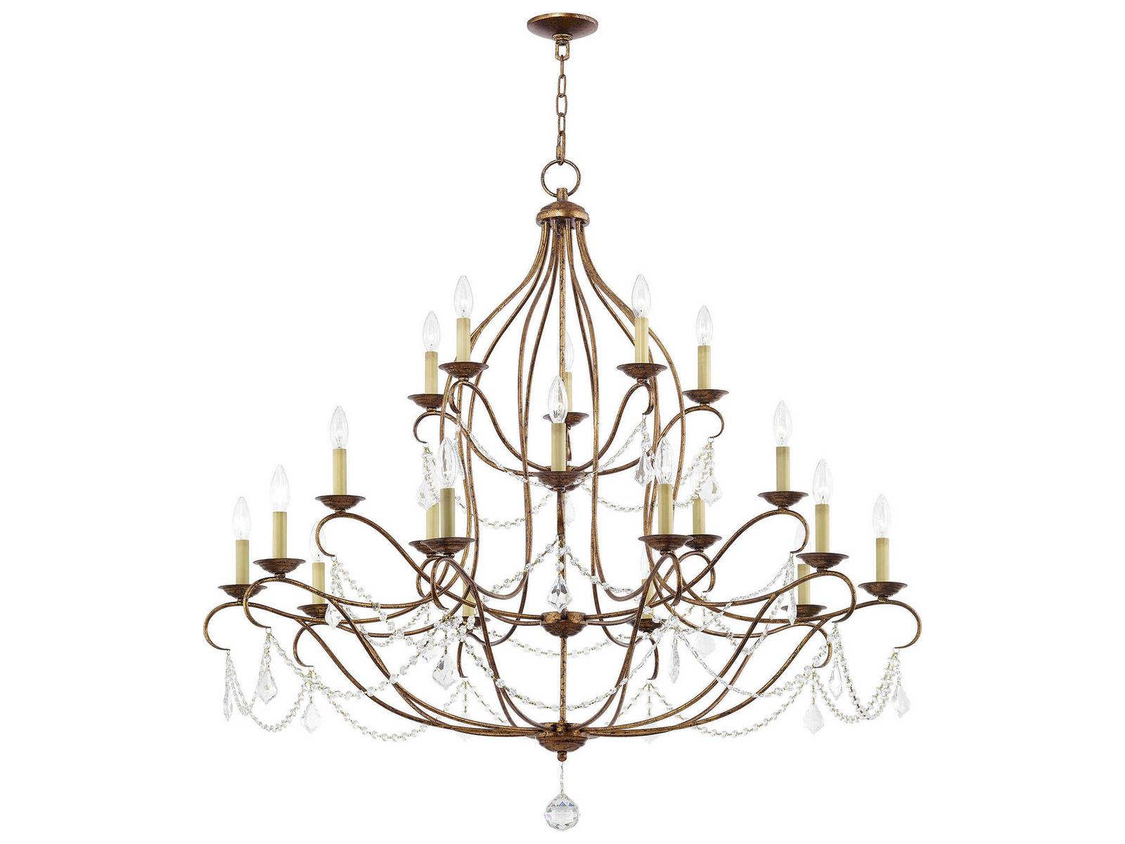 Livex Lighting 20-Light Chesterfield Chandelier in Hand Applied Venetian Golden Bronze