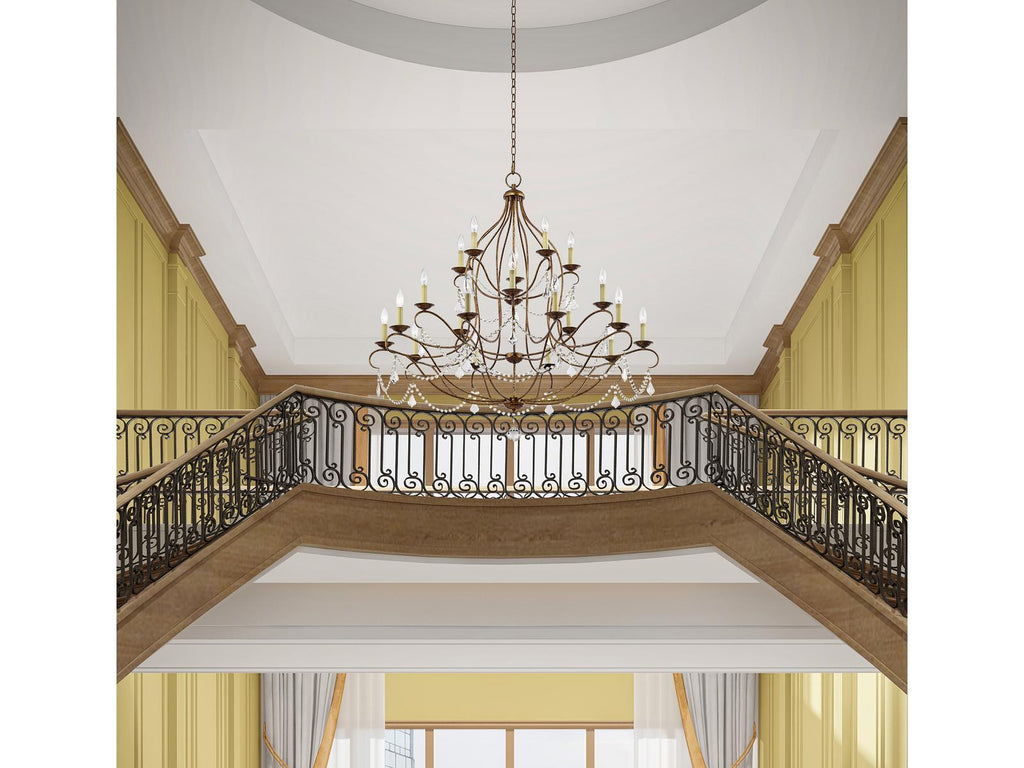 Livex Lighting 20-Light Chesterfield Chandelier in Hand Applied Venetian Golden Bronze