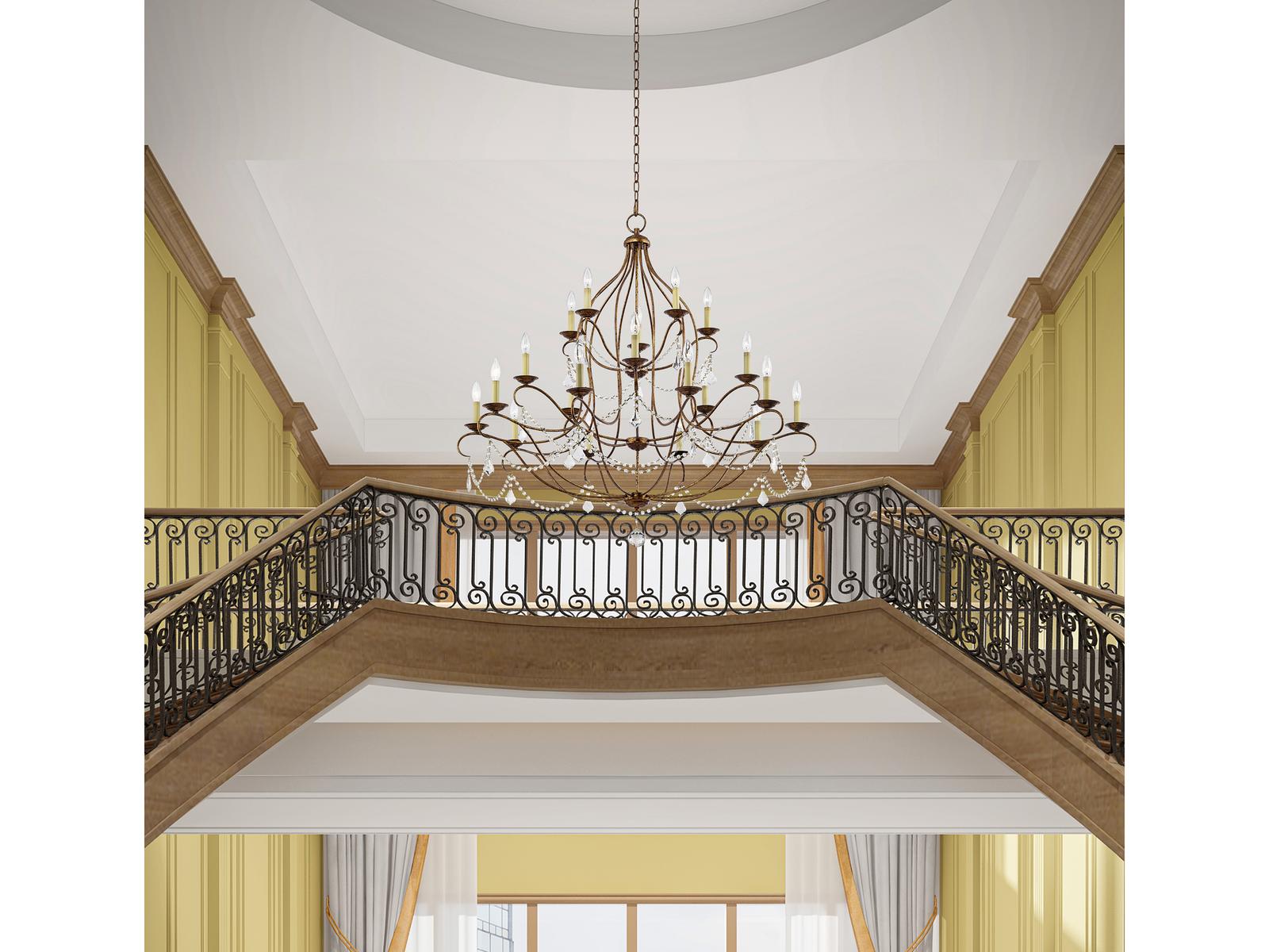 Livex Lighting 20-Light Chesterfield Chandelier in Hand Applied Venetian Golden Bronze