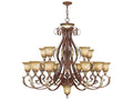 Livex Lighting Villa Verona 16-Light Tiered Chandelier in Verona Bronze with Aged Gold Leaf