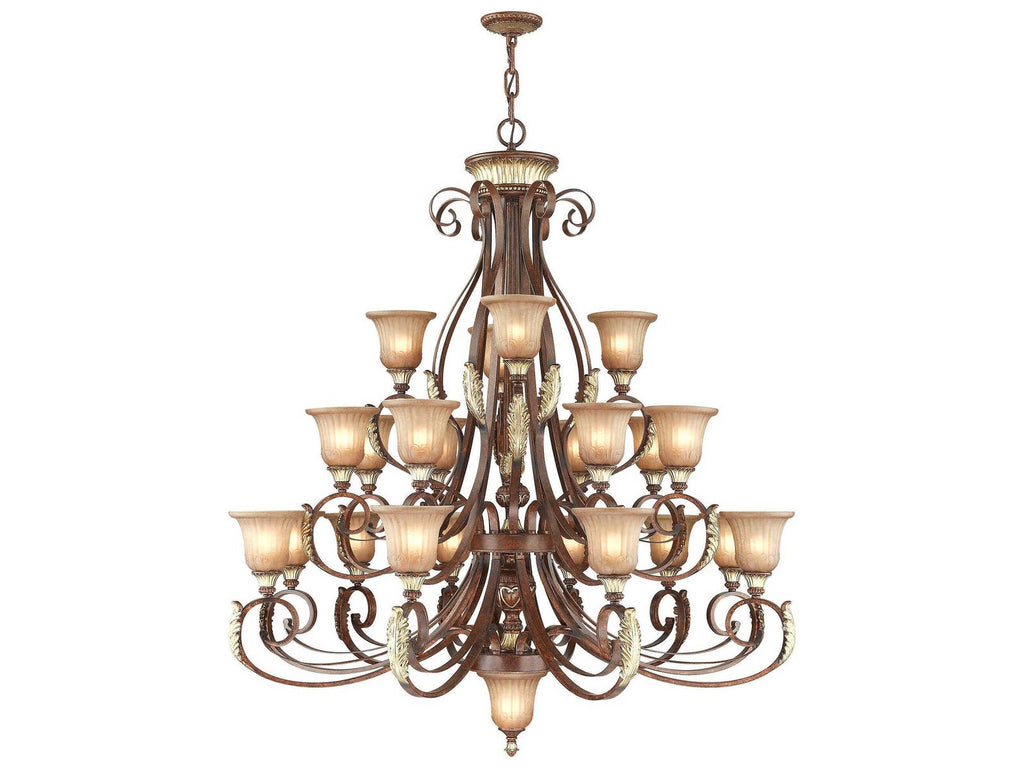 Livex Lighting 23-Light Villa Verona Chandelier in Verona Bronze with Aged Gold Leaf