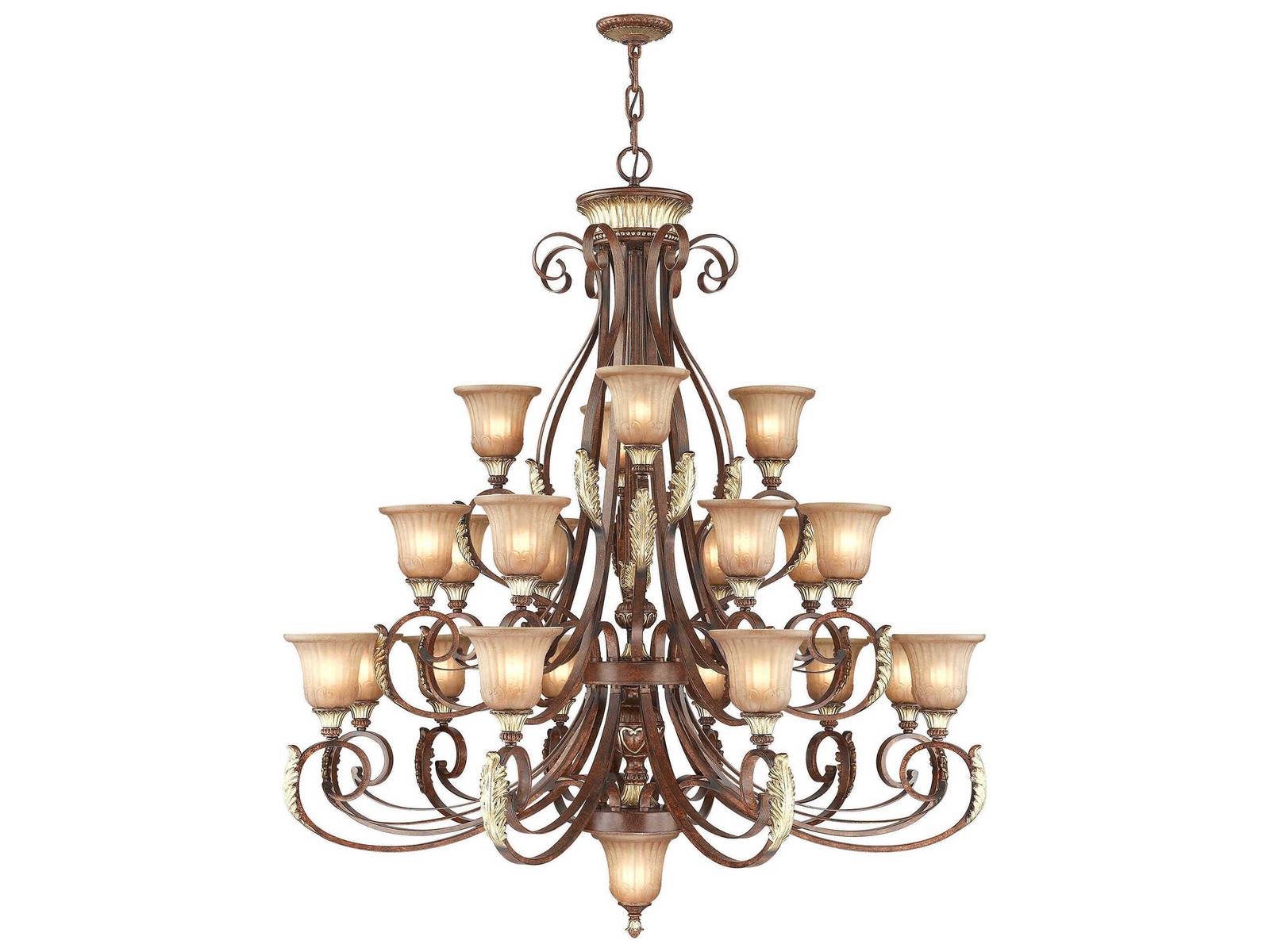Livex Lighting 23-Light Villa Verona Chandelier in Verona Bronze with Aged Gold Leaf
