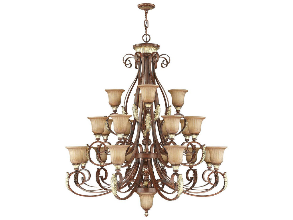 Livex Lighting 23-Light Villa Verona Chandelier in Verona Bronze with Aged Gold Leaf