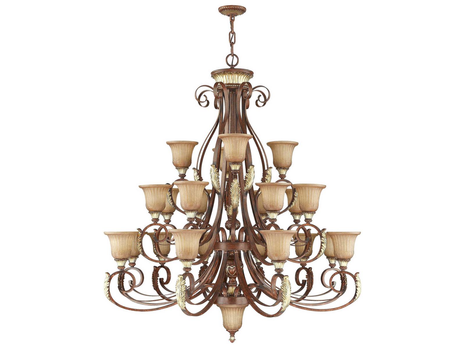 Livex Lighting 23-Light Villa Verona Chandelier in Verona Bronze with Aged Gold Leaf