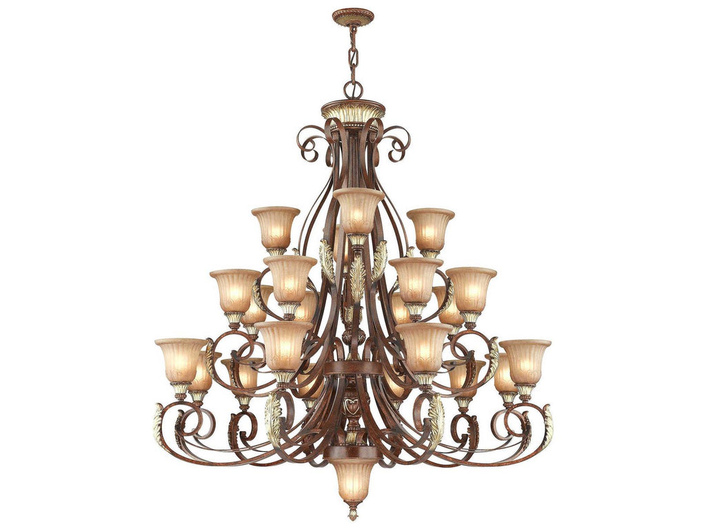 Livex Lighting 23-Light Villa Verona Chandelier in Verona Bronze with Aged Gold Leaf