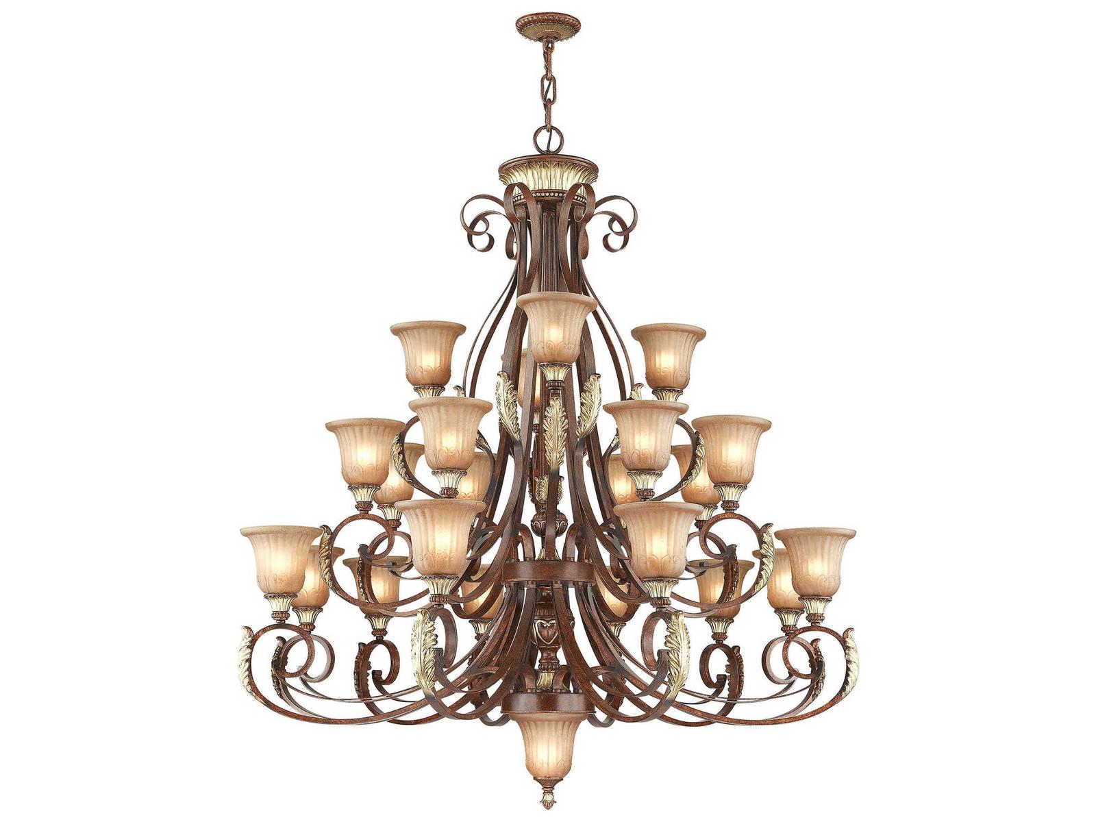 Livex Lighting 23-Light Villa Verona Chandelier in Verona Bronze with Aged Gold Leaf