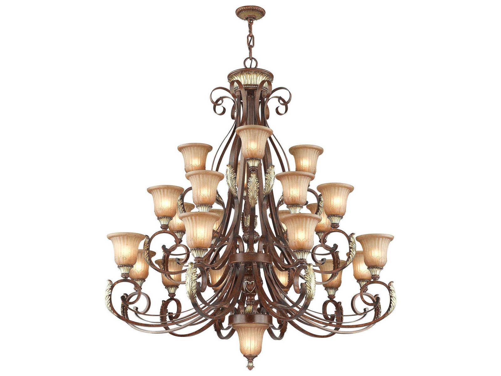 Livex Lighting 23-Light Villa Verona Chandelier in Verona Bronze with Aged Gold Leaf