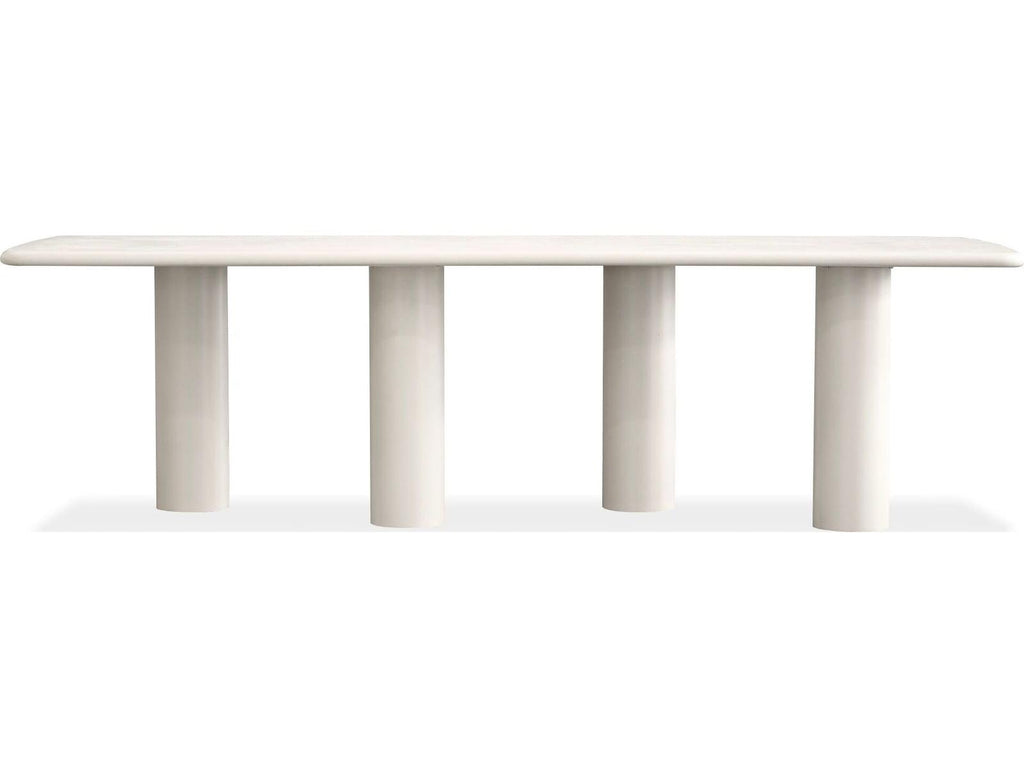 Elephant Rectangular Dining Table in Ivory Tusk Microskin