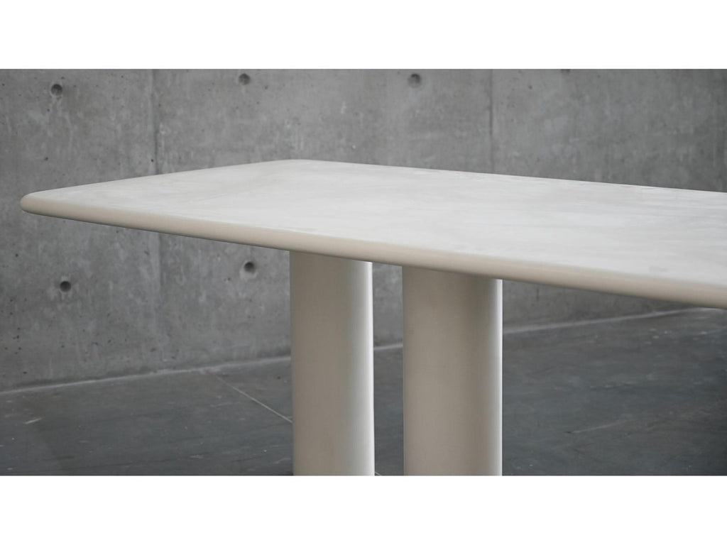 Elephant Rectangular Dining Table in Ivory Tusk Microskin