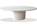 Tugg 87-Inch Oval Dining Table in Ivory Tusk Microskin