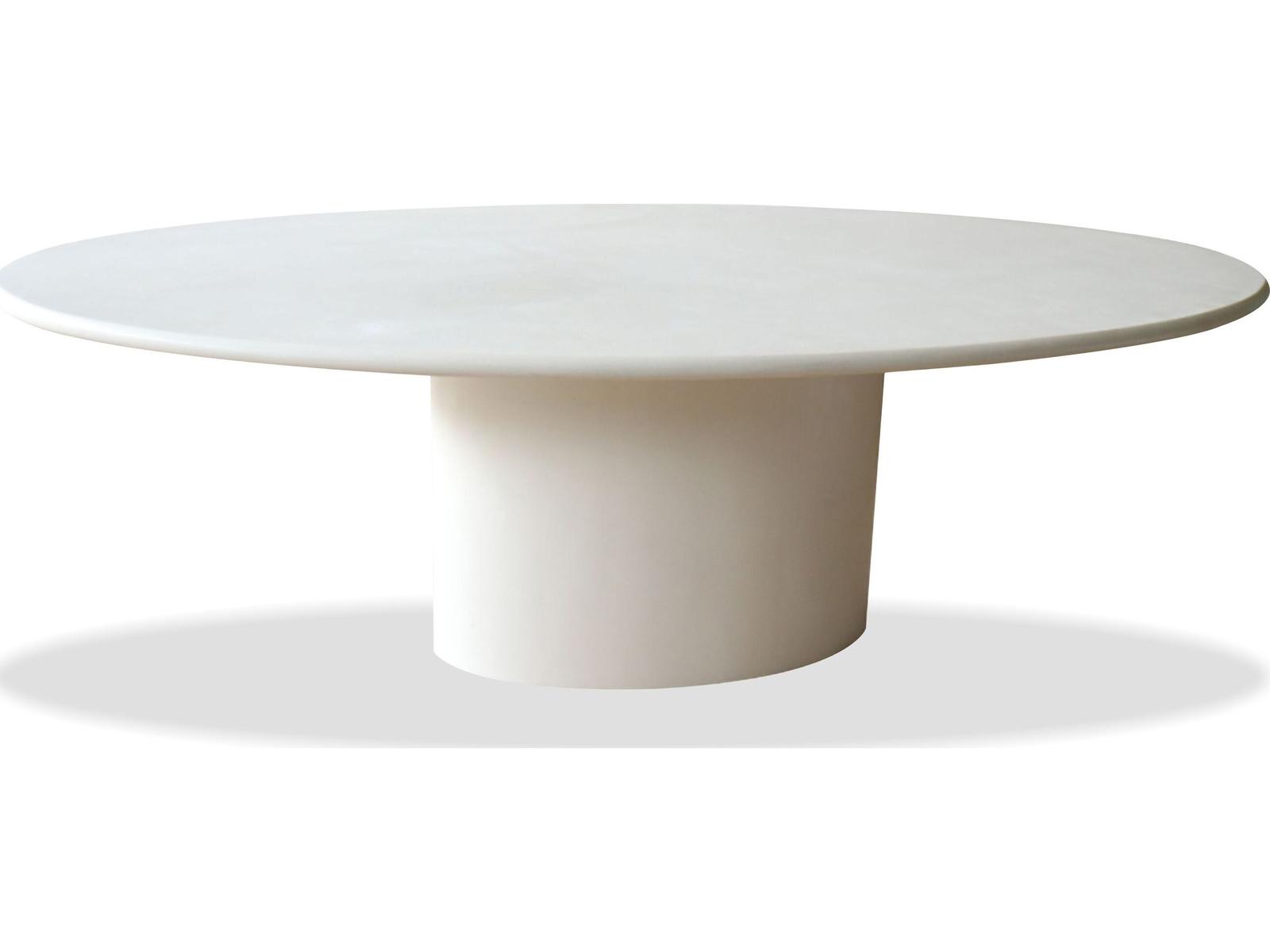 Tugg 87-Inch Oval Dining Table in Ivory Tusk Microskin