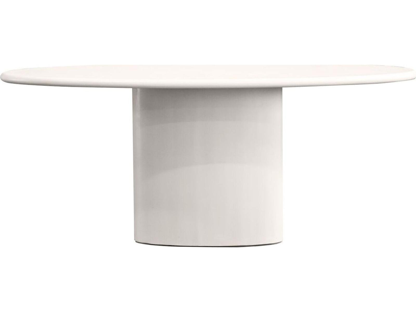 Tugg 87-Inch Oval Dining Table in Ivory Tusk Microskin