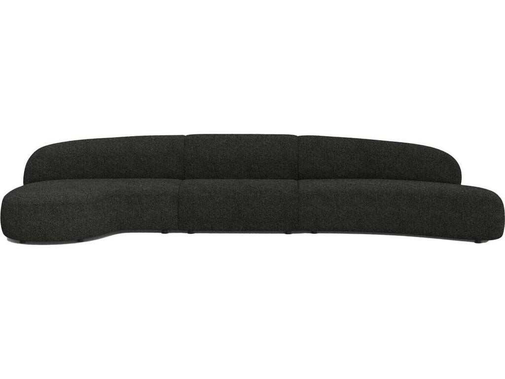 Moritz 3-Piece Licorice Boucle Fabric Sectional Sofa Right Chaise