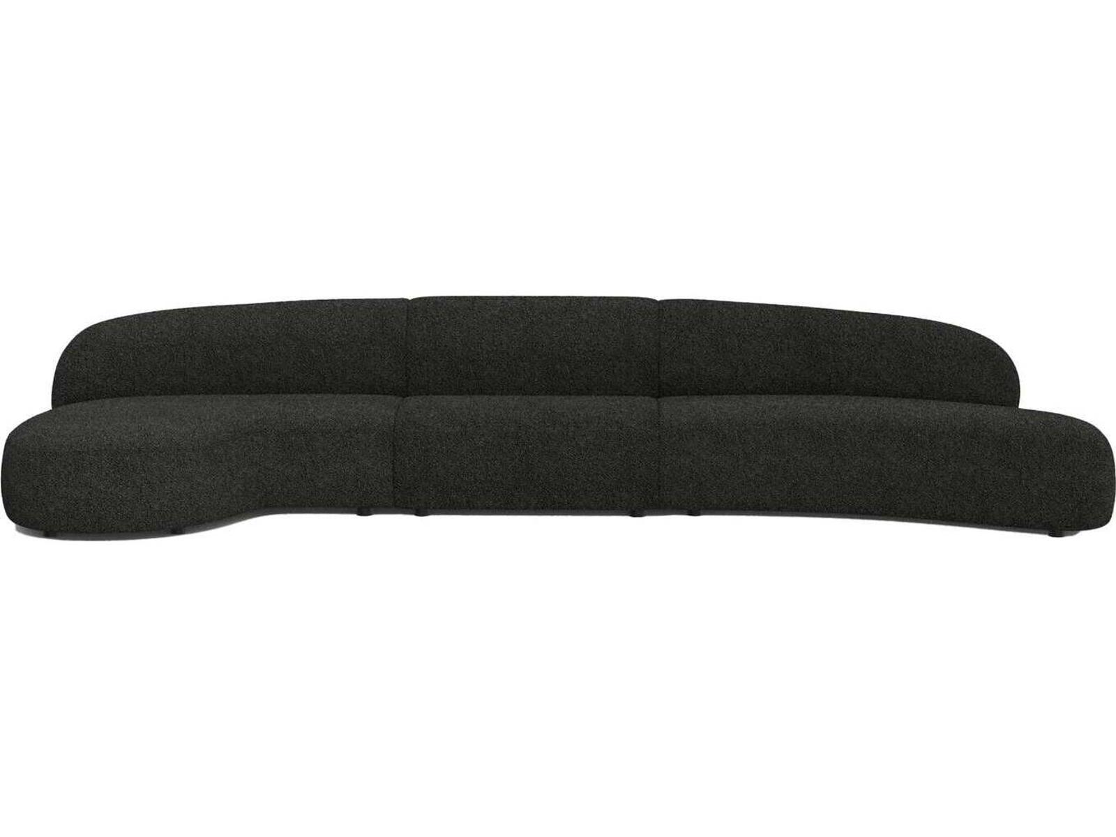 Moritz 3-Piece Licorice Boucle Fabric Sectional Sofa Right Chaise