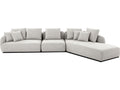 Saba 3-Piece Oat Tweed Fabric Sectional Sofa