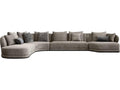 Voltaire 4-Piece Modular Upholstered Sectional Sofa in Brindle Brown