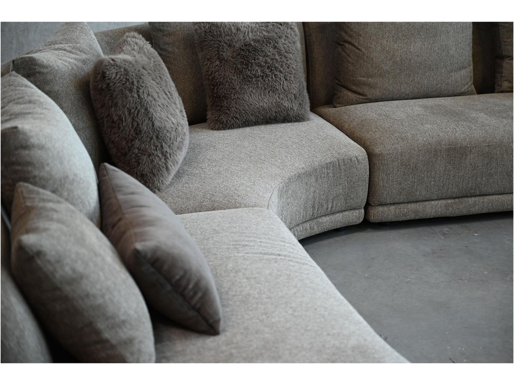 Voltaire 4-Piece Modular Upholstered Sectional Sofa in Brindle Brown