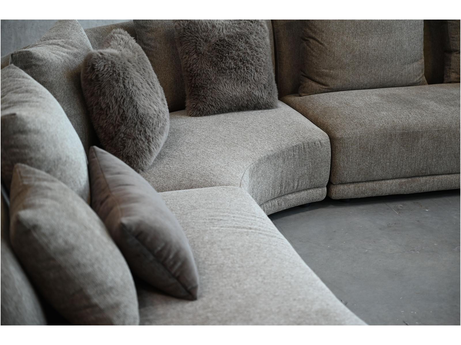 Voltaire 4-Piece Modular Upholstered Sectional Sofa in Brindle Brown