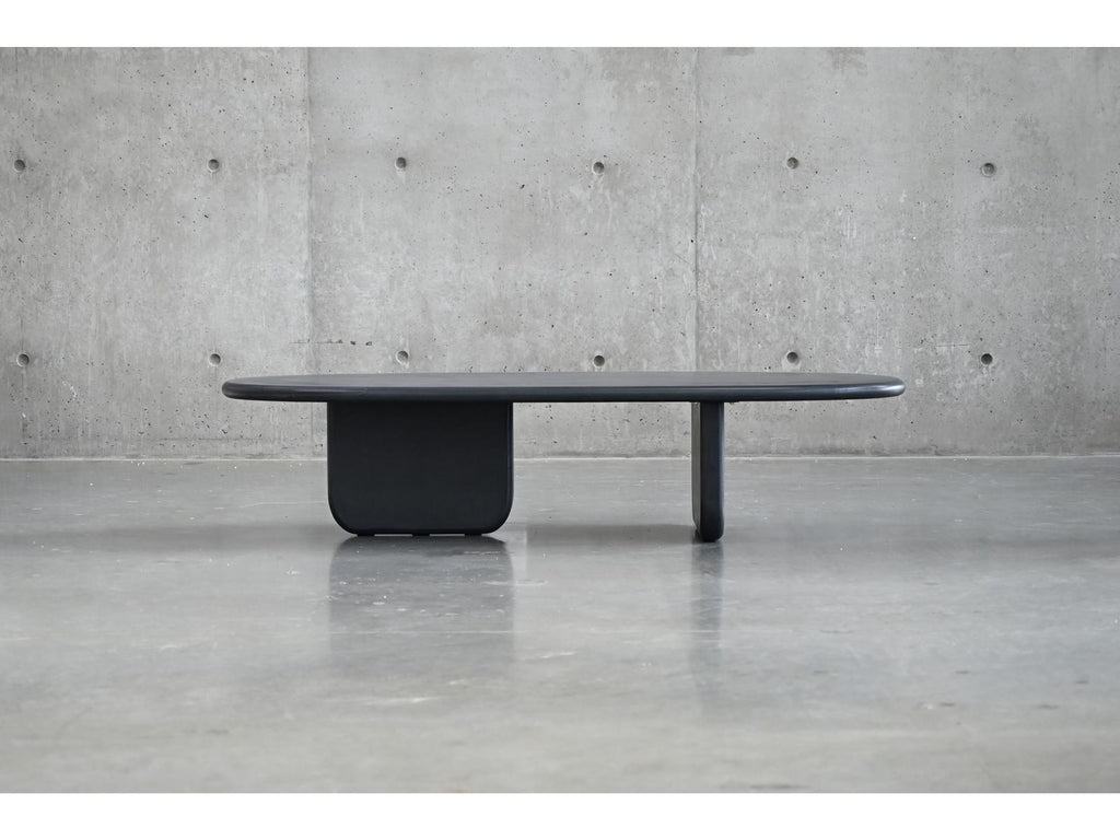 Hana Oval Coffee Table in Dusk Black Micro Skin