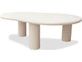 Puddle Organic Shape Coffee Table in Ivory Tusk Microskin