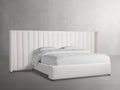 Wyller Channel-Stitched Extended Headboard Bed with Low Footboard