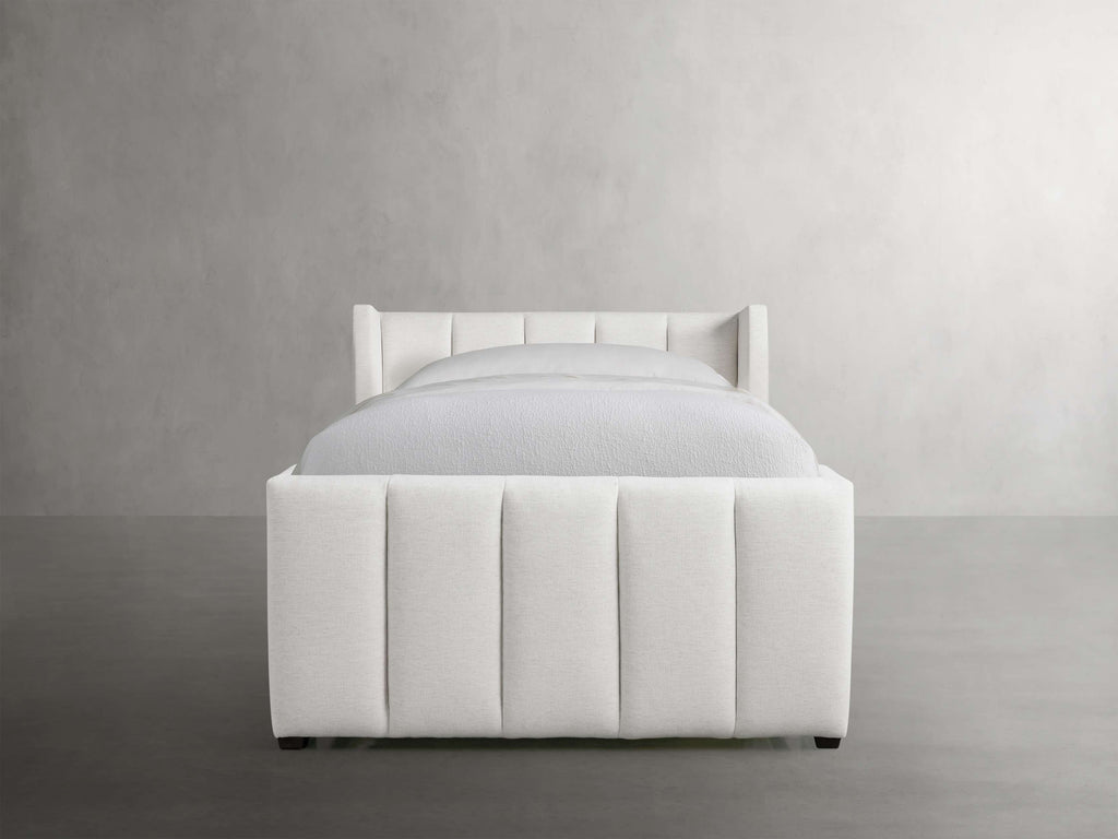 Wyller Channel-Stitched Twin Bed with High Footboard