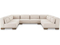 June 5-Piece Modular Performance Fabric Sectional Sofa in Beige