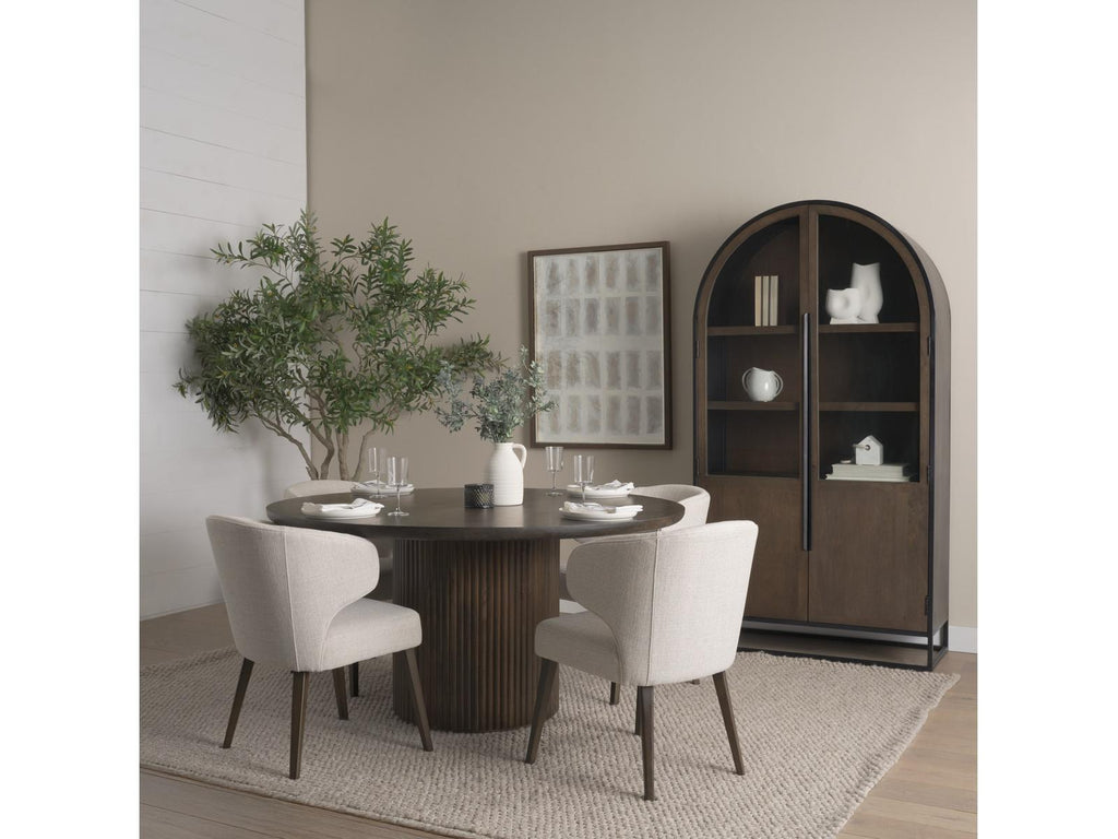 Terra Fluted Dining Table with 4 Niles Chairs and Sloan Cabinet Set