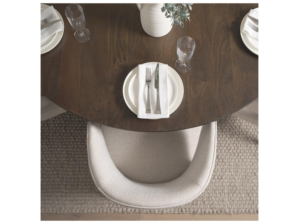 Mercana Terra 60-Inch Round Fluted Dining Table with 6 Niles Wingback Dining Chairs