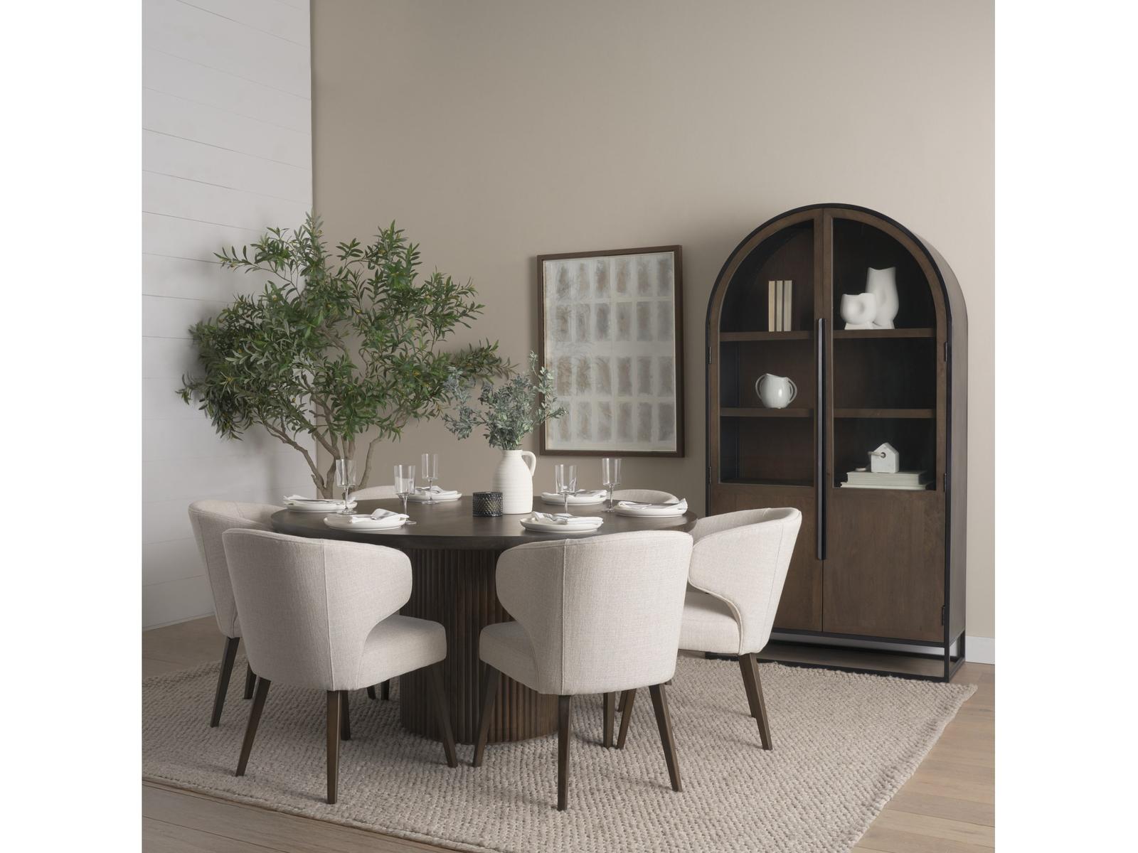 Terra Fluted Dining Table - 6 Niles Chairs - Sloan Cabinet