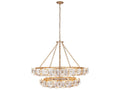 Metropolitan Niu 22-Light Tiered Chandelier in Coconut Shell Gold and White
