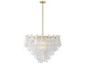 Metropolitan 17-Light Regent Chandelier with Clear Crackled Glass in Legacy Brass