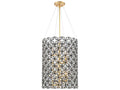 Metropolitan Brookcrest 8-Light Sand Coal Gold Leaf Chandelier with Black Crystal Glass
