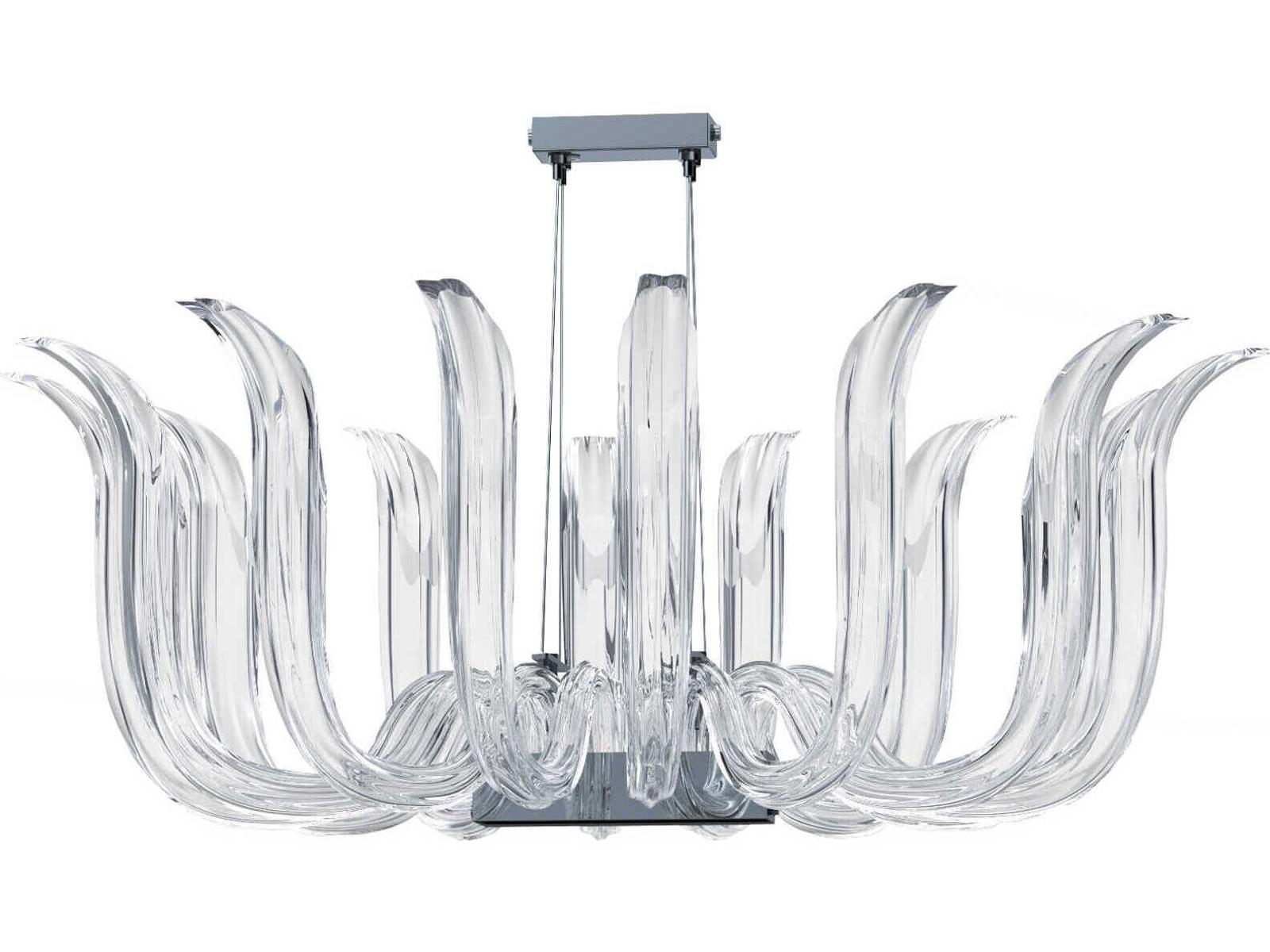 Metropolitan Cisne 12-Light Polished Nickel Crystal Chandelier