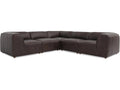 Form 5-Seat L-Shape Modular Sectional Sofa in Espresso Brown Top Grain Leather