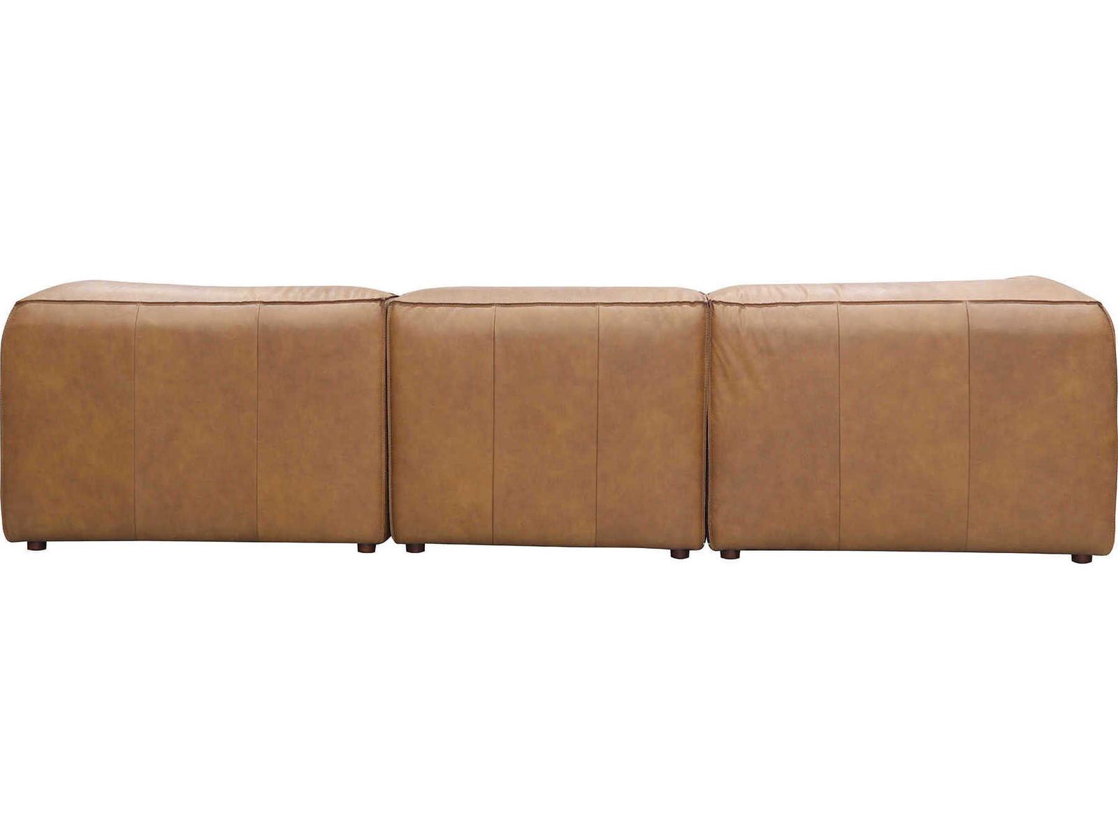 Form 5-Seat Full Top-Grain Leather Sectional Sofa in Sonoran Tan