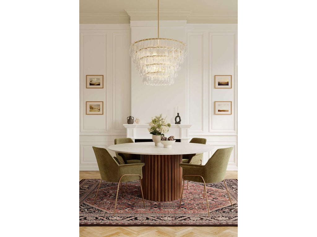 Minka Lavery Vionne 8-Light Legacy Brass Clear Dimpled Tiered Chandelier
