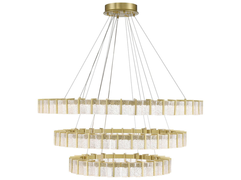 Minka Lavery Sevryn 3-Light Round Tiered Chandelier in Soft Brass
