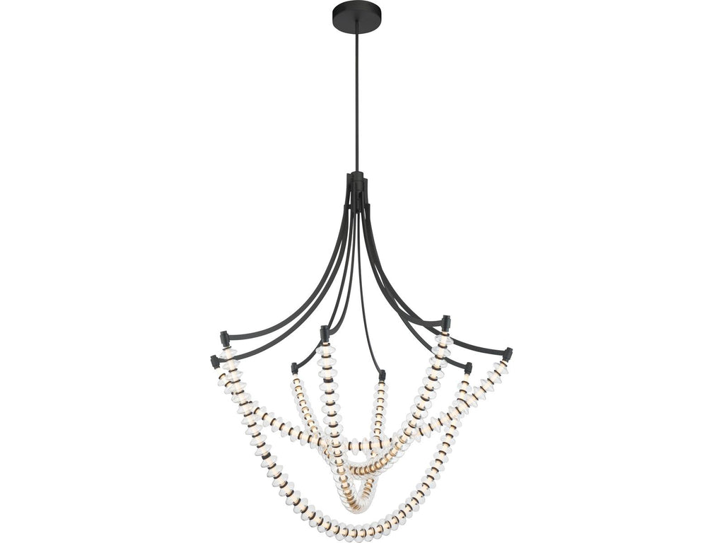 Minka Lavery Pearl 4-Light Linear LED Chandelier in Dark Matte Black