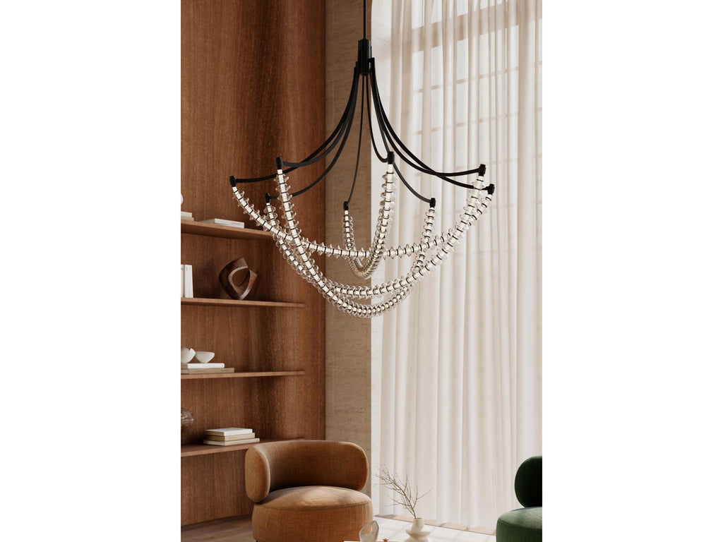 Minka Lavery Pearl 4-Light Linear LED Chandelier in Dark Matte Black
