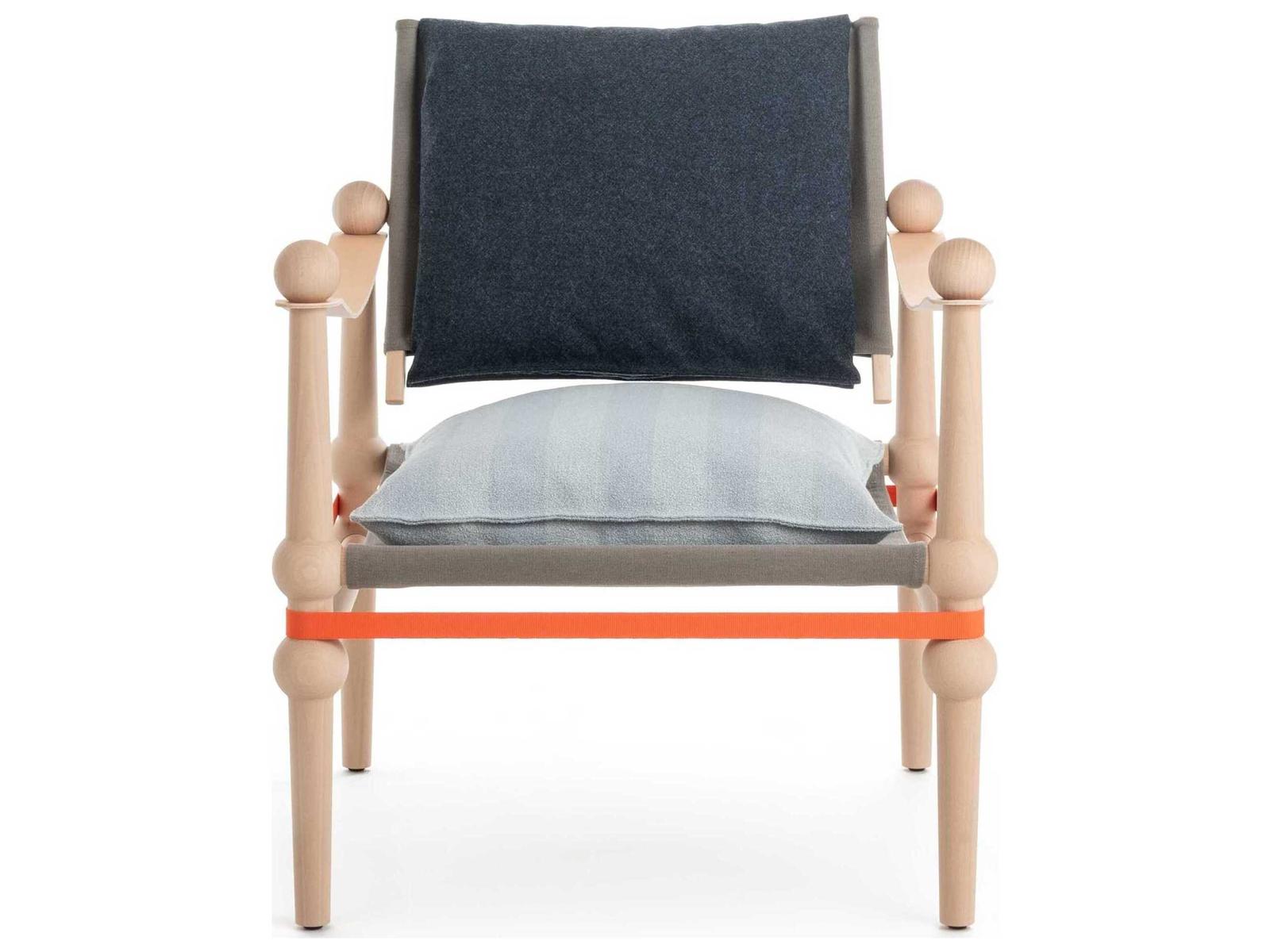 Twain Accent Chair with Leather Arms and Fabric Upholstery