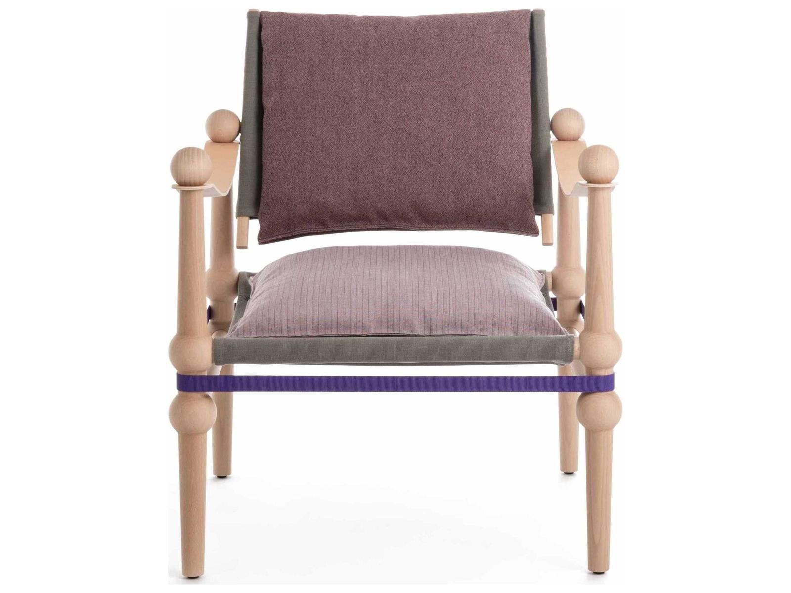Twain Accent Chair with Leather Arms and Fabric Upholstery