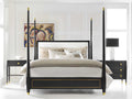 Concourde Black Wood King Four Poster Bedroom Set